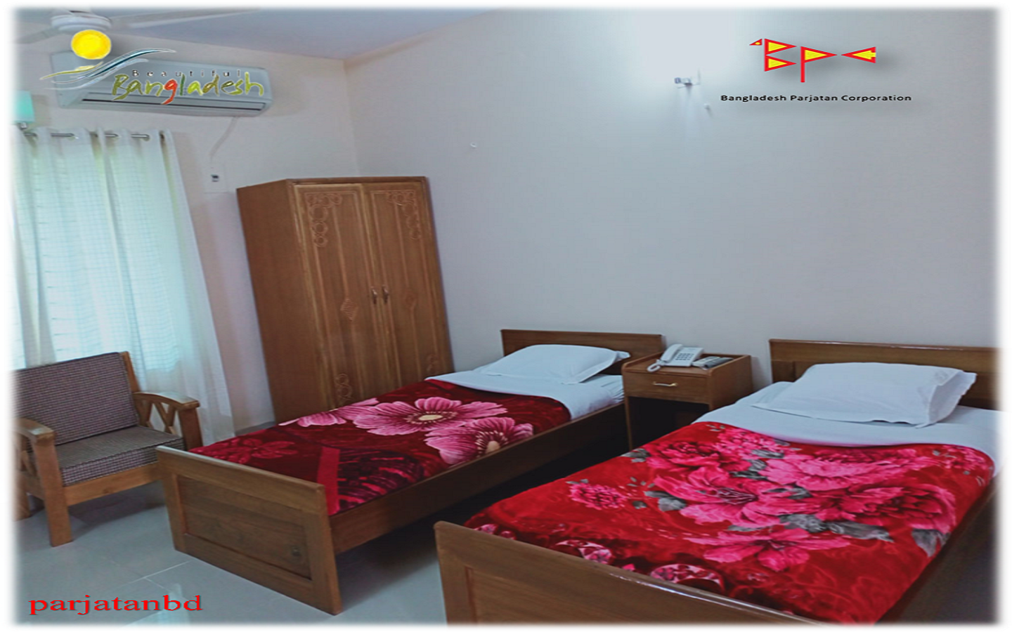 Room AC Twin Bed Room -1, Parjatan Motel Sonamasjid, Chapainawabganj