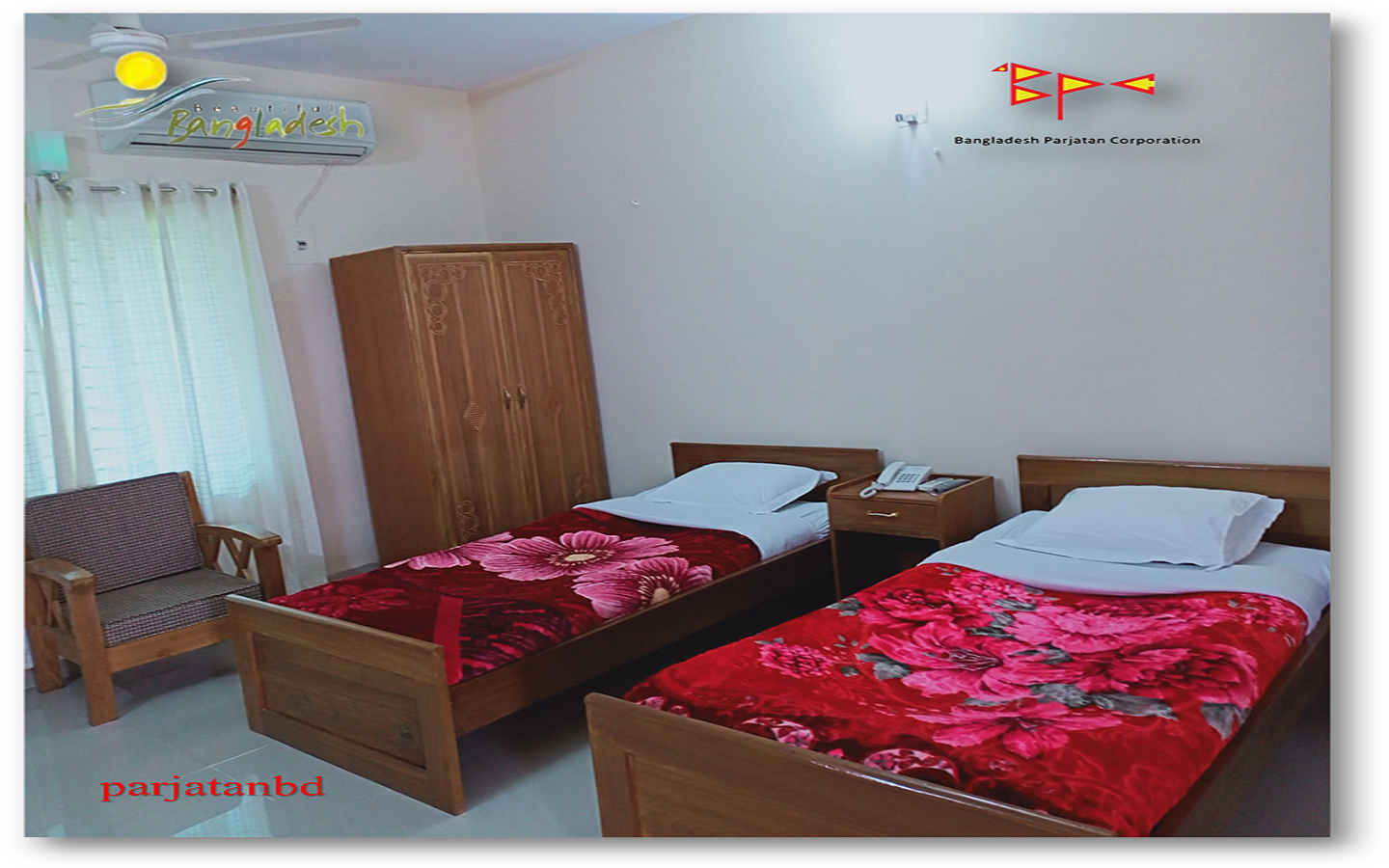Room AC Twin Bed Room -1, Parjatan Motel Sonamasjid, Chapainawabganj