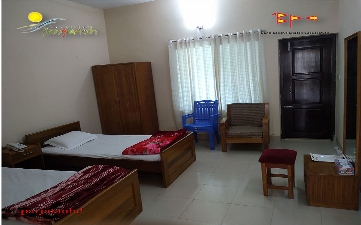 Room Non AC Twin Bed -1, Parjatan Motel Sonamasjid, Chapainawabganj