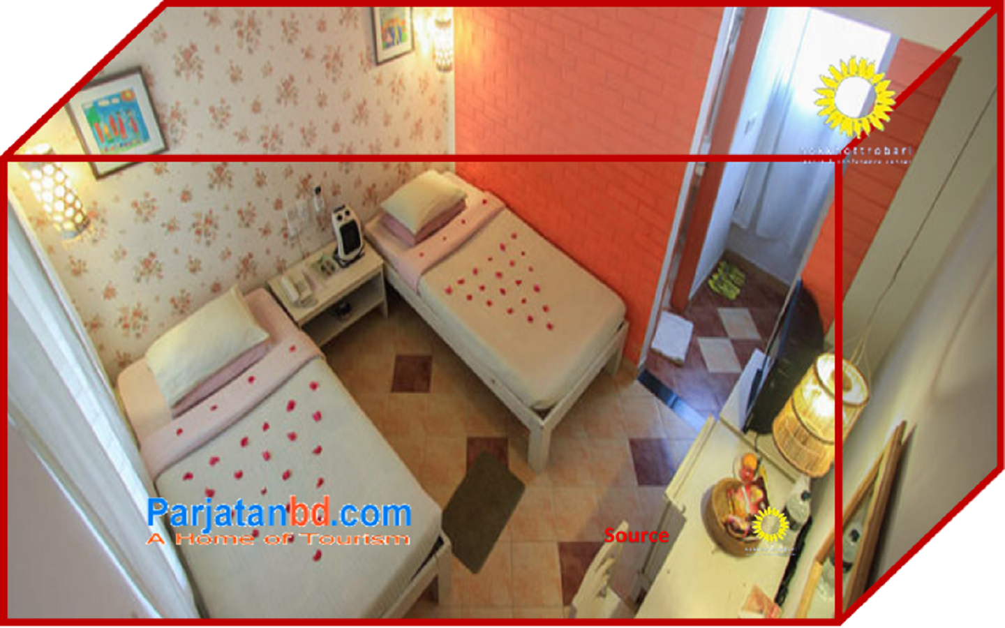 Room Twin Regular -1, Nokkhottrobari Resort, Gazipur